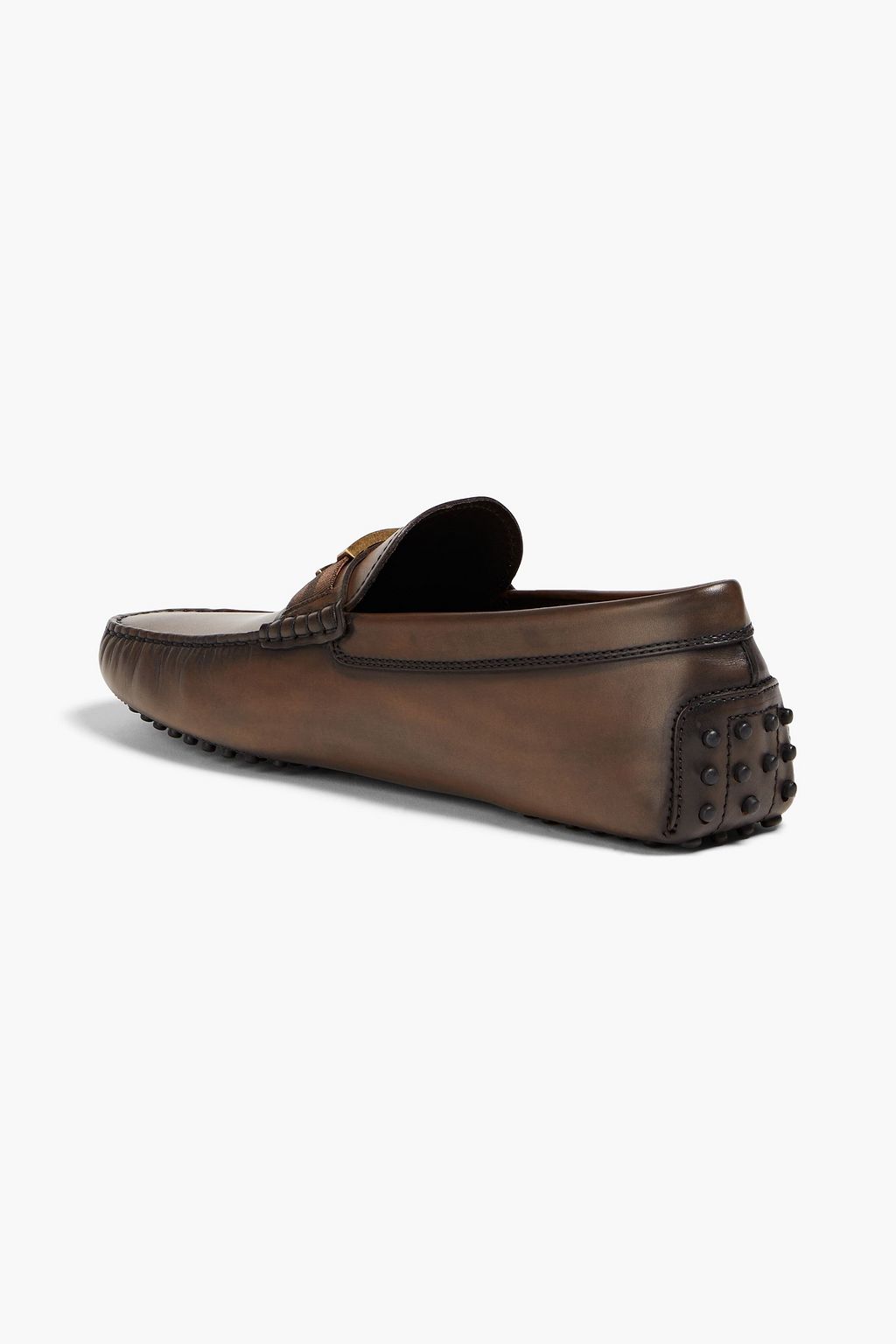 TOD'S T Timeless burnished-leather driving shoes