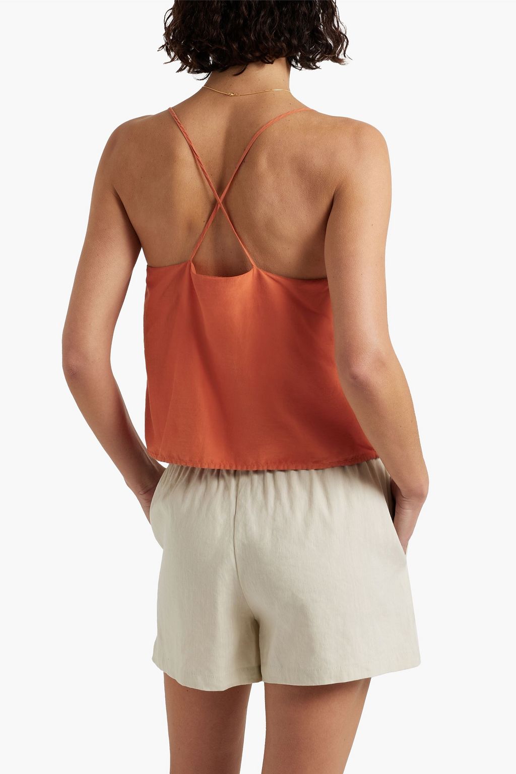 SKIN Ravena cotton and silk-blend voile camisole
