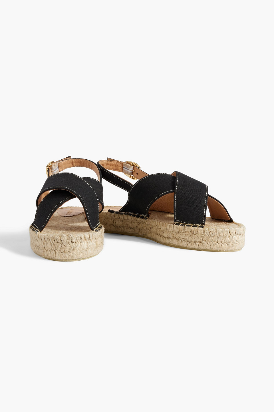 Shop Last Studio Sada Canvas Espadrille Slingback Sandals In Black