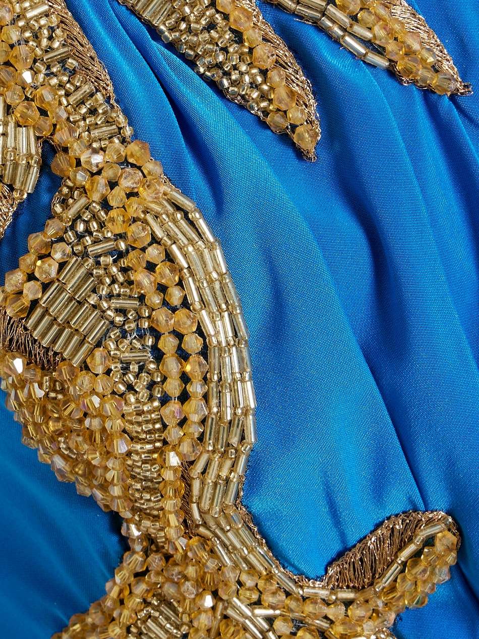 bead-embellished ruched jersey gown