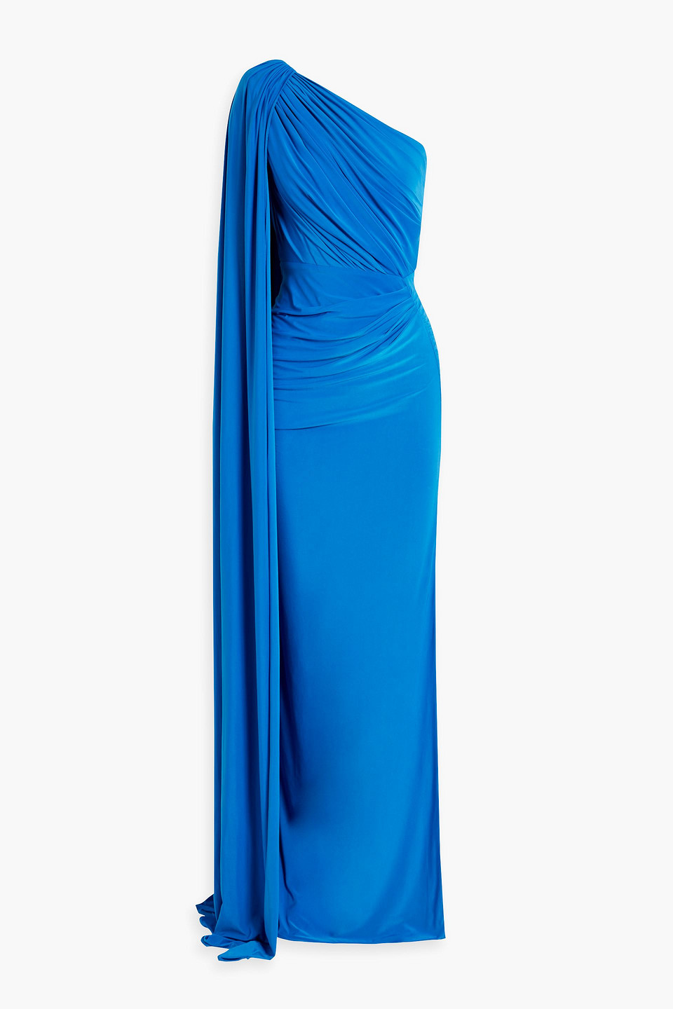 rhea costa one shoulder dress Rhea Costa One Shoulder Draped Metallic Dress