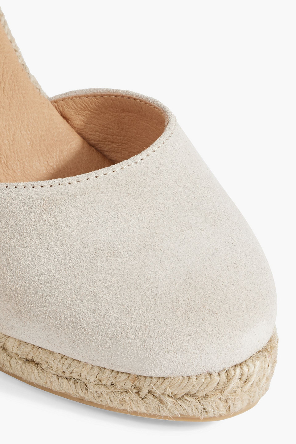 Shop Last Studio Leda Suede Wedge Espadrilles In Cream