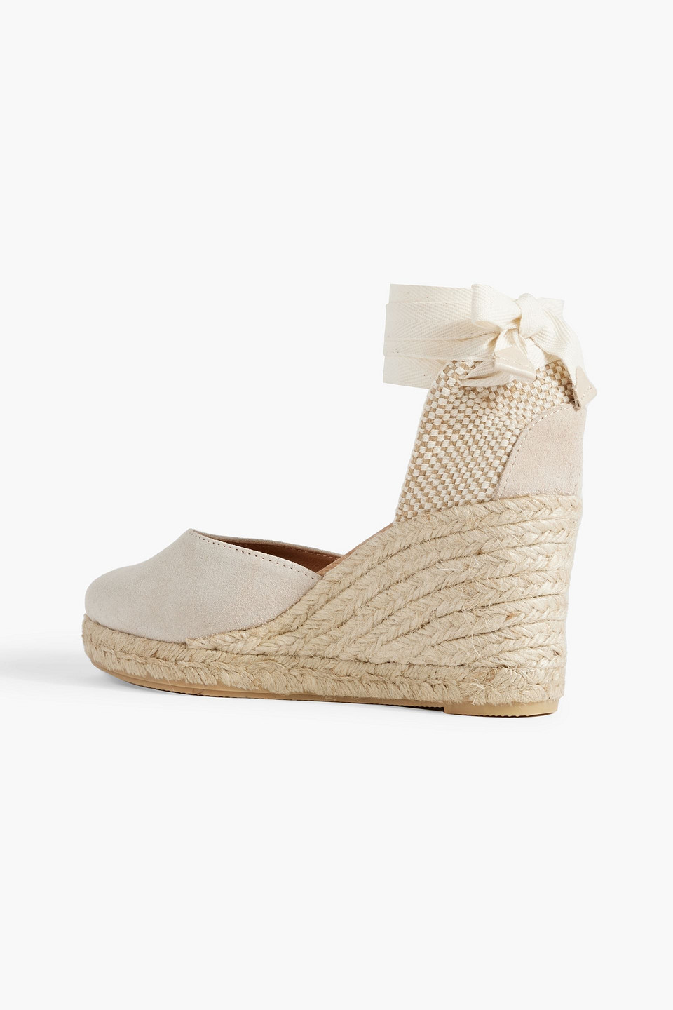 Shop Last Studio Leda Suede Wedge Espadrilles In Cream