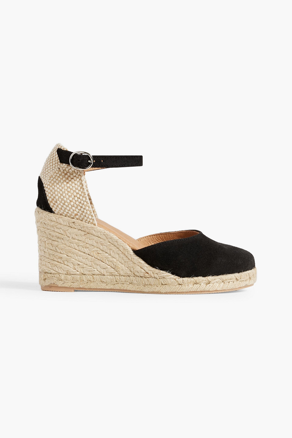 Last Studio Leila Suede Wedge Espadrilles In Black