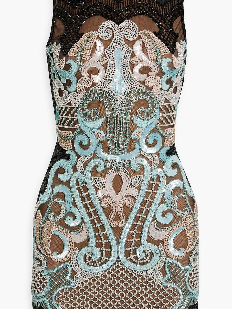 embellished stretch-tulle mini dress