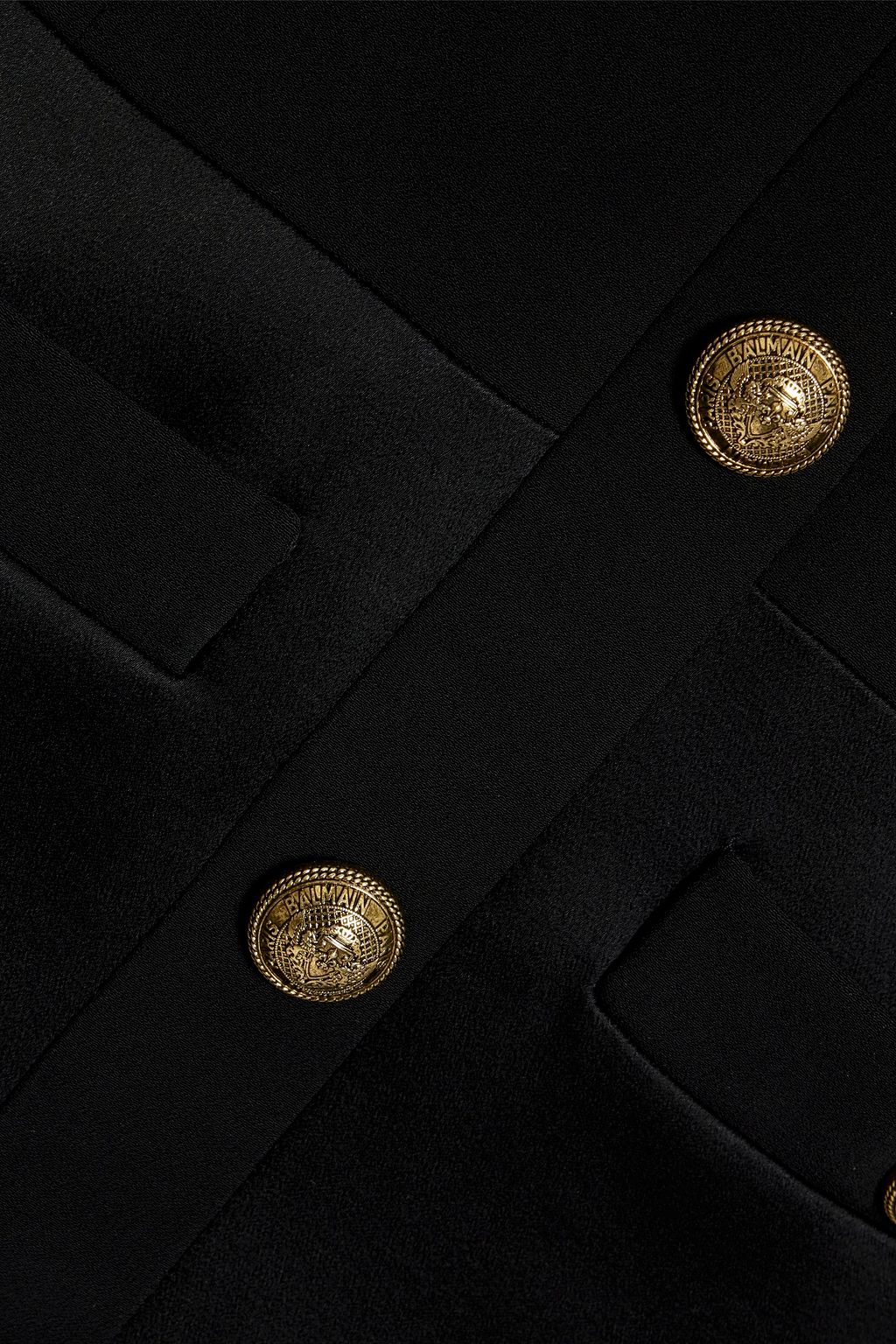 BALMAIN Button-embellished satin-crepe mini dress