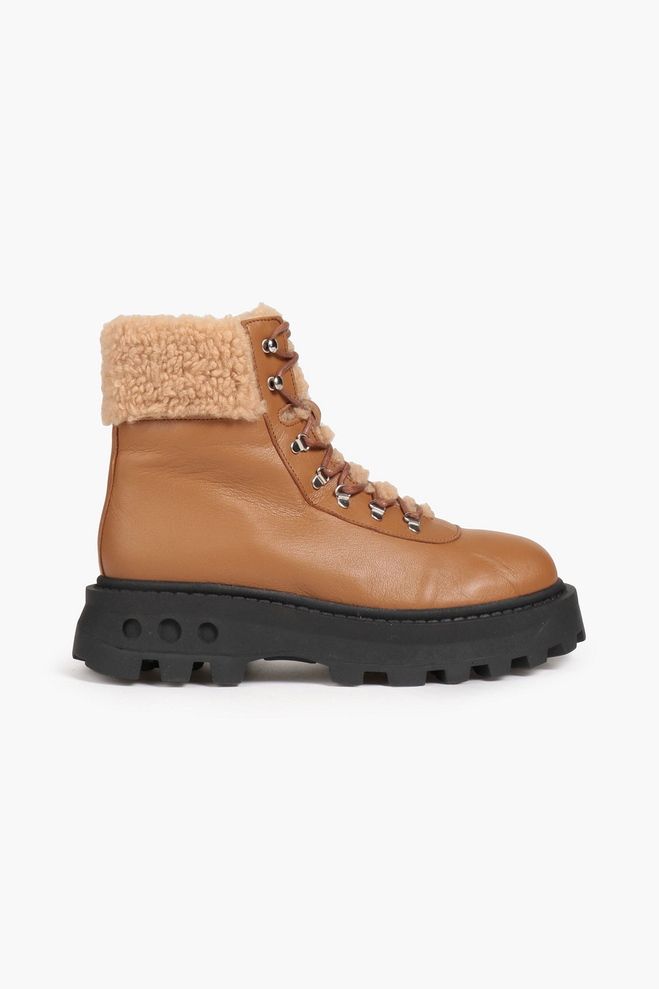 Shop Simon Miller Scrambler Leather Platform Hiking Boots In Camel