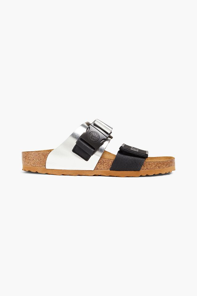 Rotterdam rubber and mirrored-leather sandals