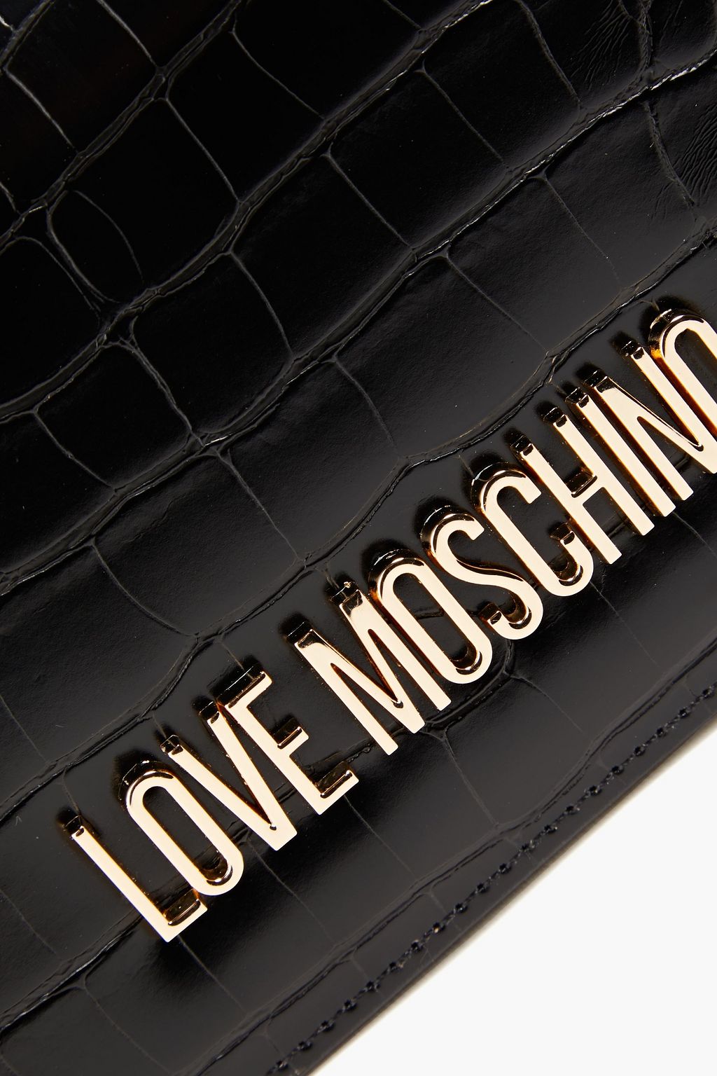LOVE MOSCHINO Faux croc-effect leather clutch