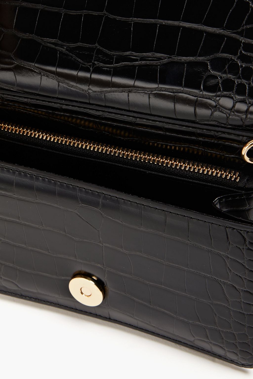 LOVE MOSCHINO Faux croc-effect leather clutch
