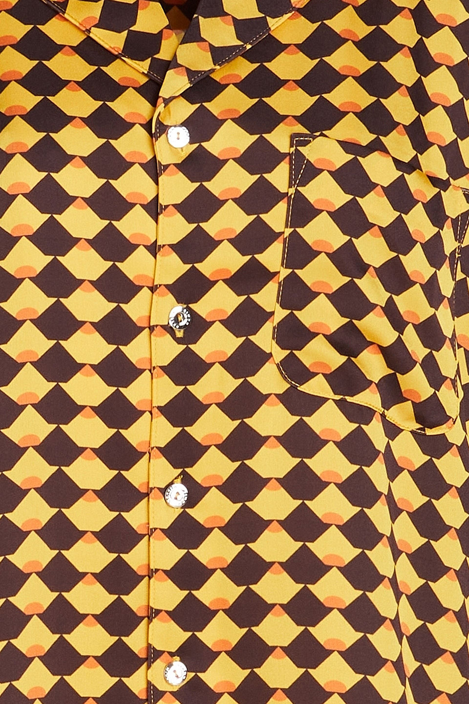 Shop Simon Miller Printed Satin Shirt In Saffron