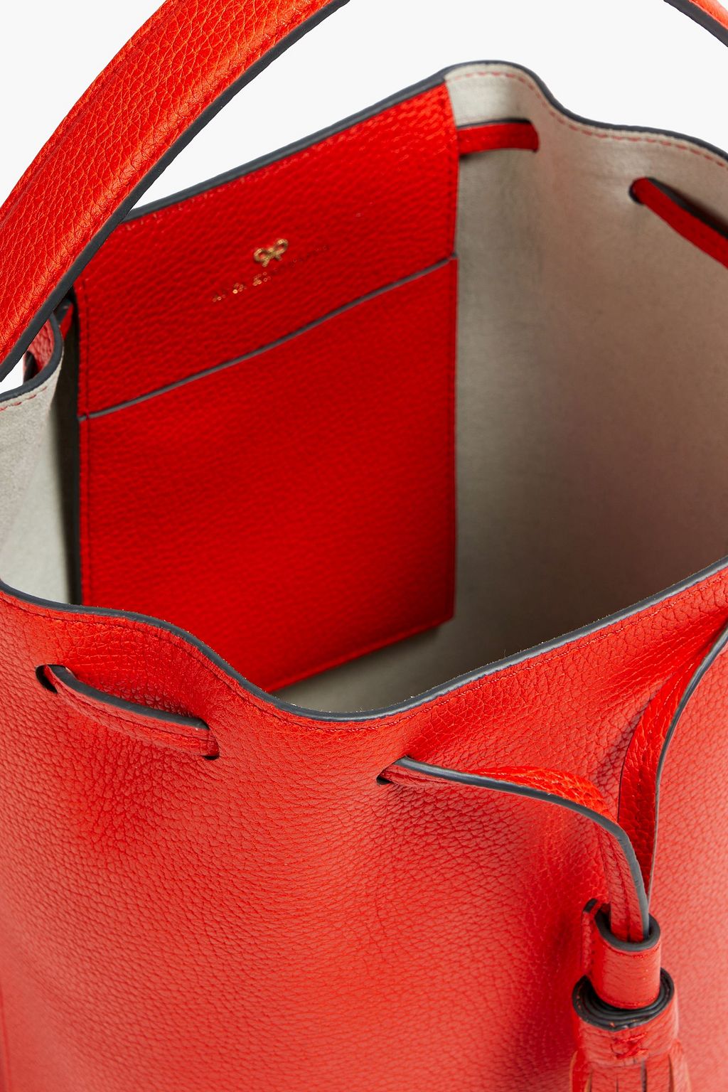 ANYA HINDMARCH ペブル加工レザー バケットバッグ