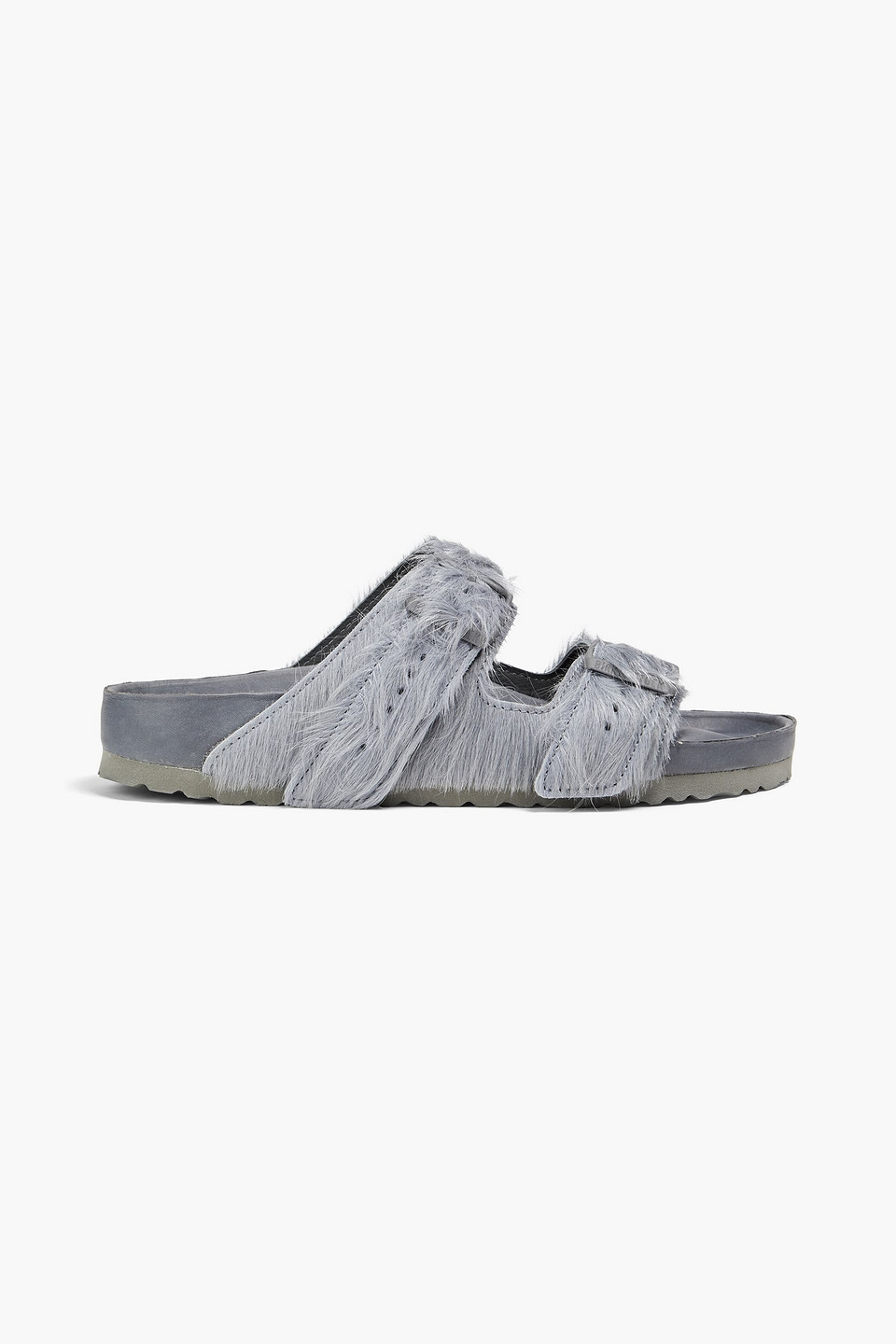 Rick Owens Arizona Calf Hair Sandals In Slate Blue