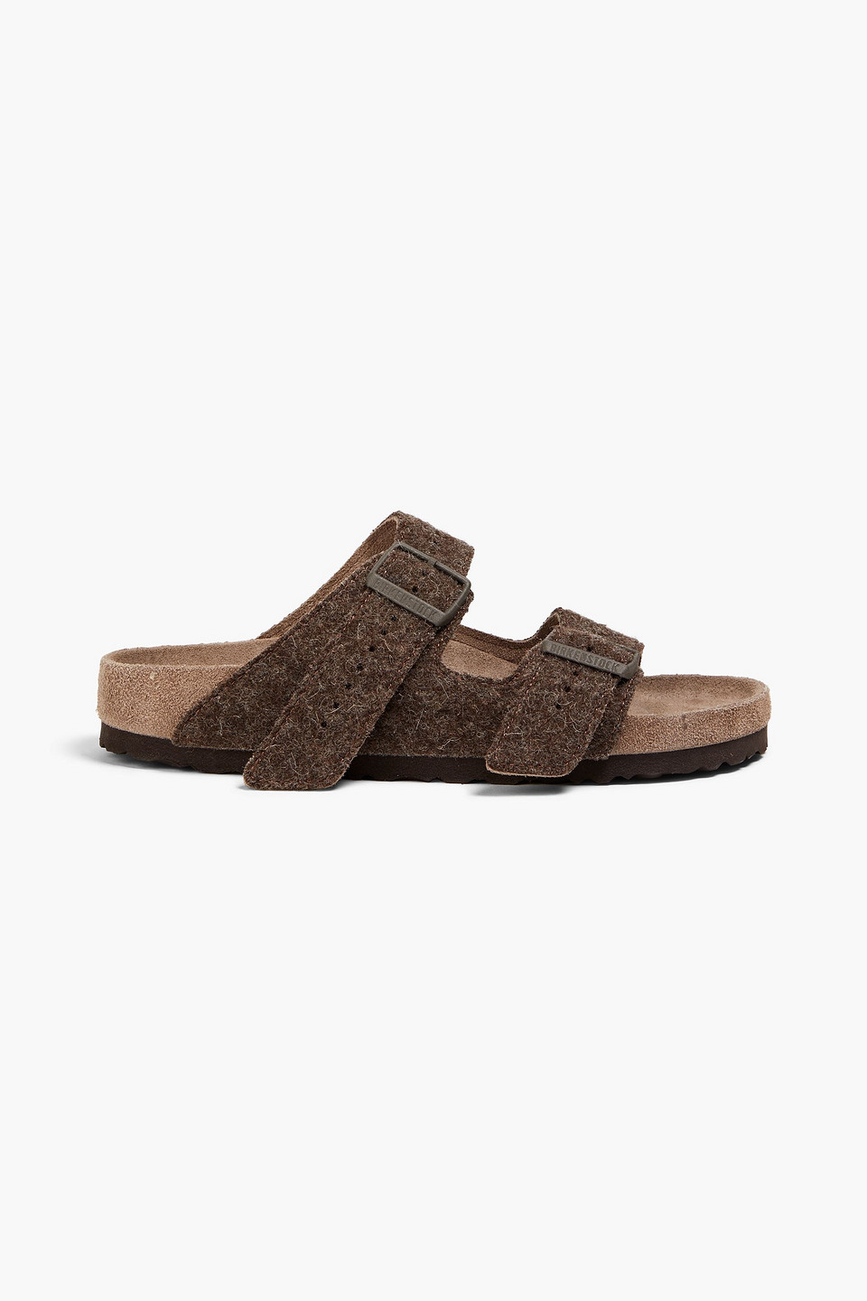 Shop Rick Owens Arizona Felt Sandals In Dark Brown