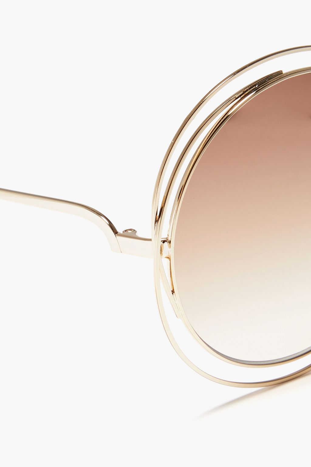 CHLOÉ Round-frame gold-tone sunglasses