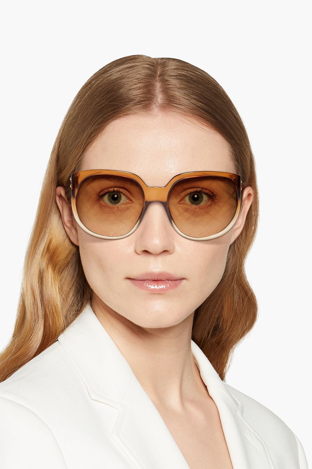 FENDI D-frame studded acetate sunglasses
