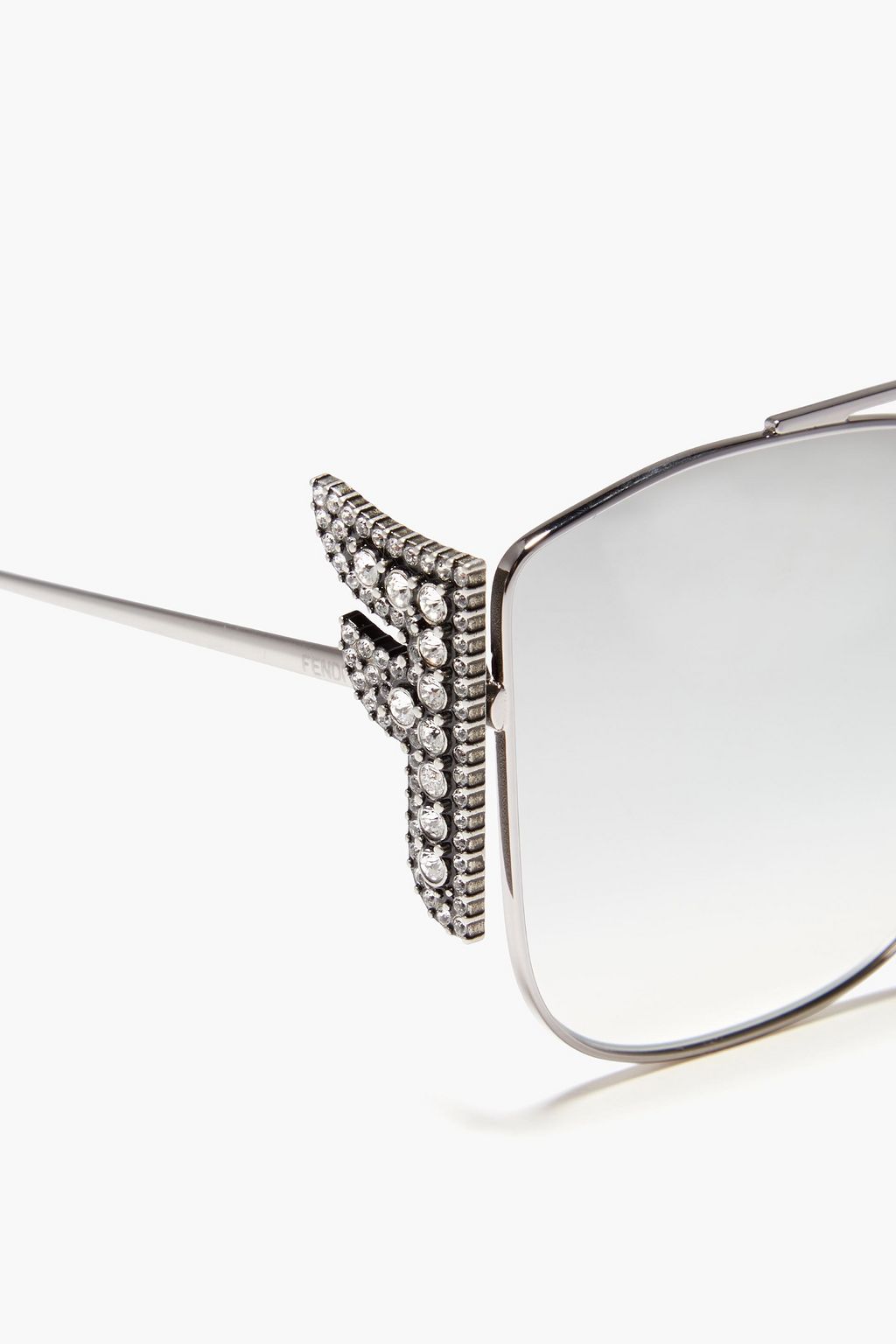 FENDI Square-frame silver-tone sunglasses