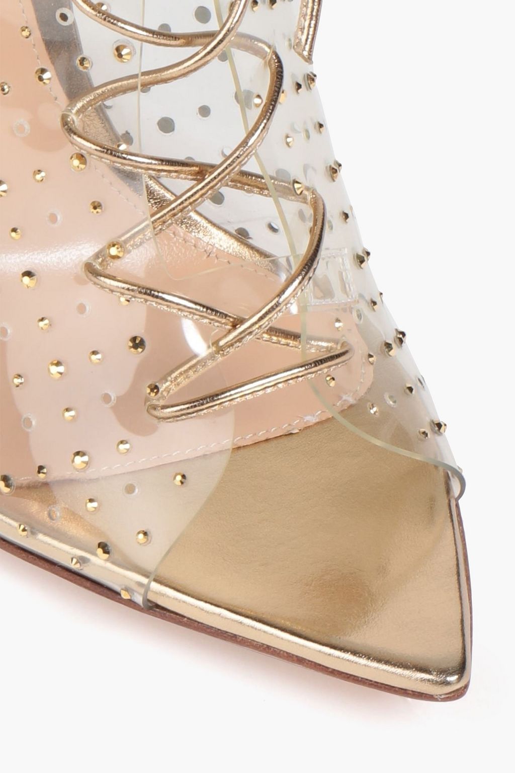 GIANVITO ROSSI Elly perforated embellished PVC ankle boots