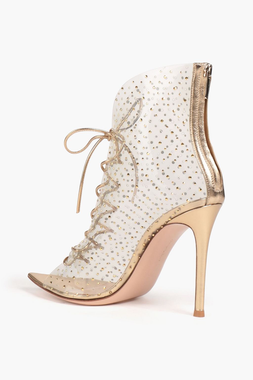 GIANVITO ROSSI Elly perforated embellished PVC ankle boots