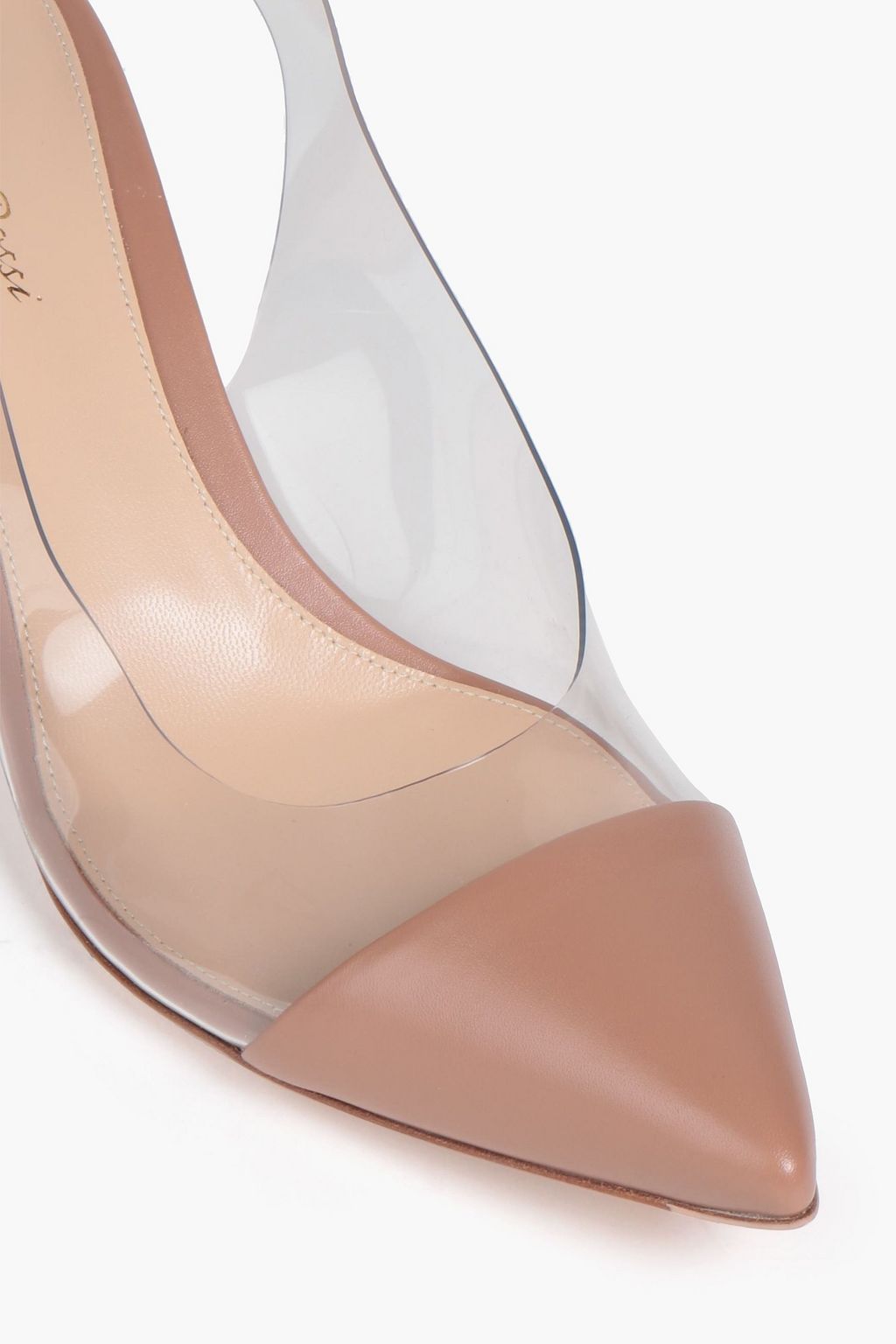 GIANVITO ROSSI Alice leather and PVC slingback pumps