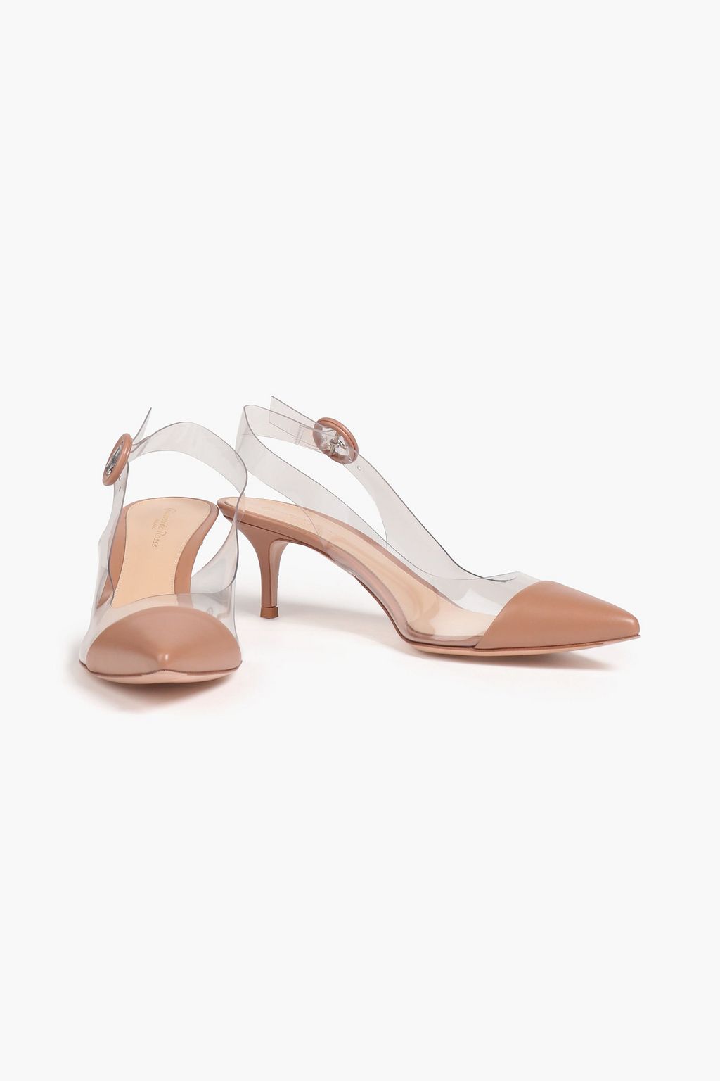GIANVITO ROSSI Alice leather and PVC slingback pumps