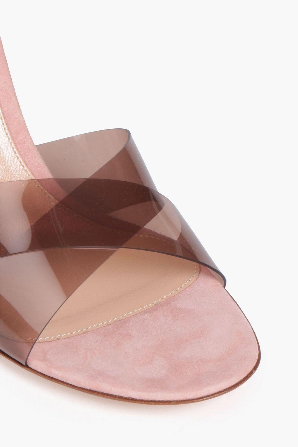 GIANVITO ROSSI Ilenia PVC and suede mules