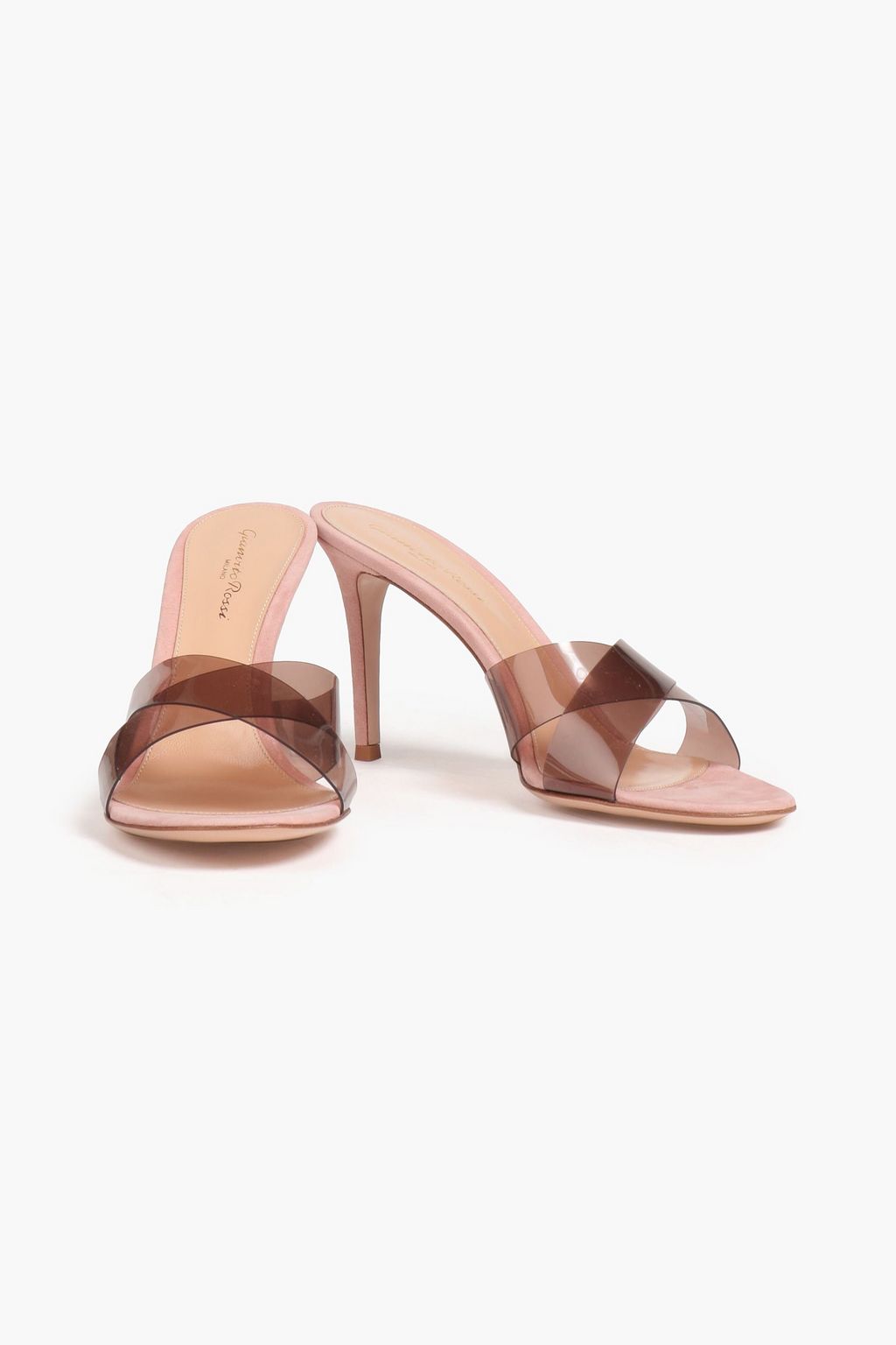 GIANVITO ROSSI Ilenia PVC and suede mules