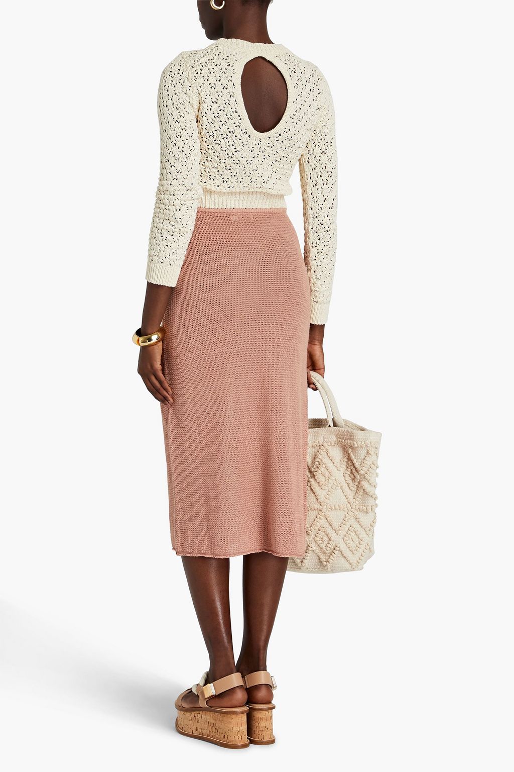 ONIA Linen midi skirt