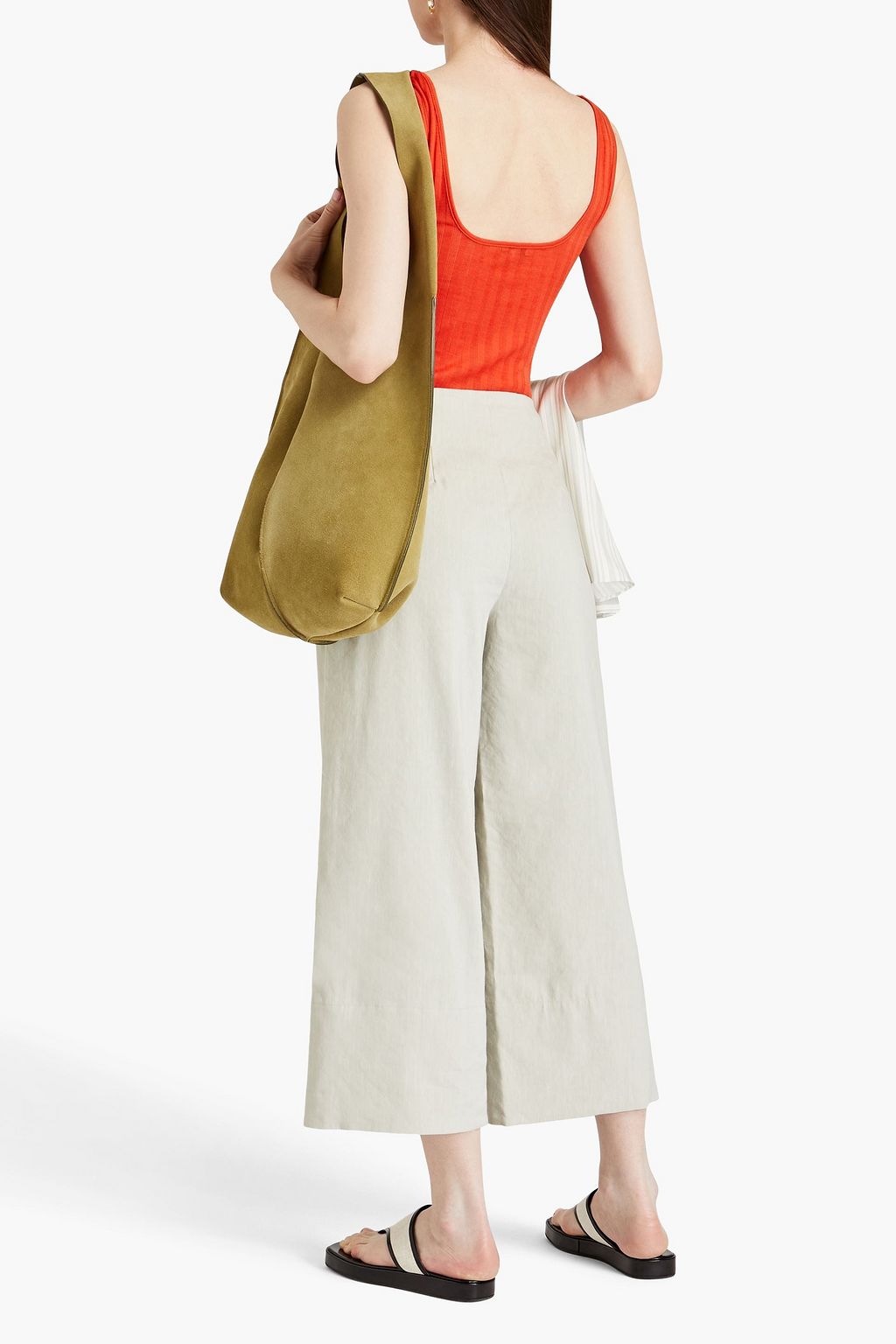 VINCE. Ribbed cotton-jersey tank