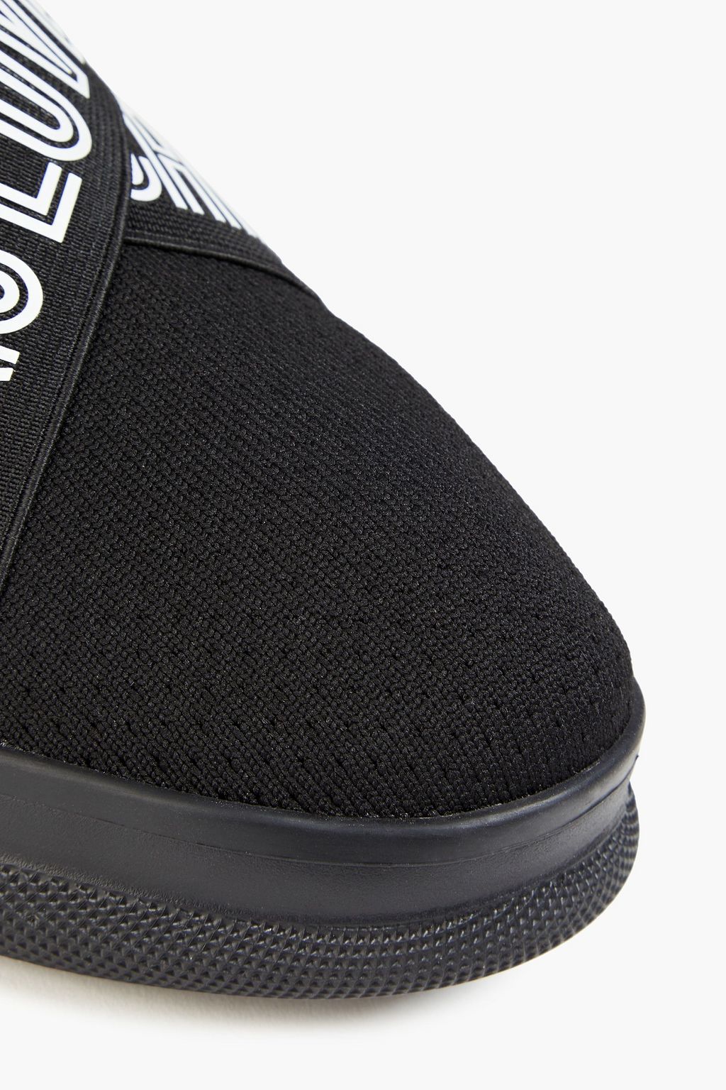 LOVE MOSCHINO Printed textured-knit high-top sneakers