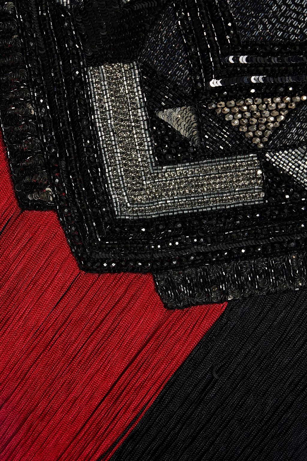 BALMAIN Asymmetric embellished knitted mini dress