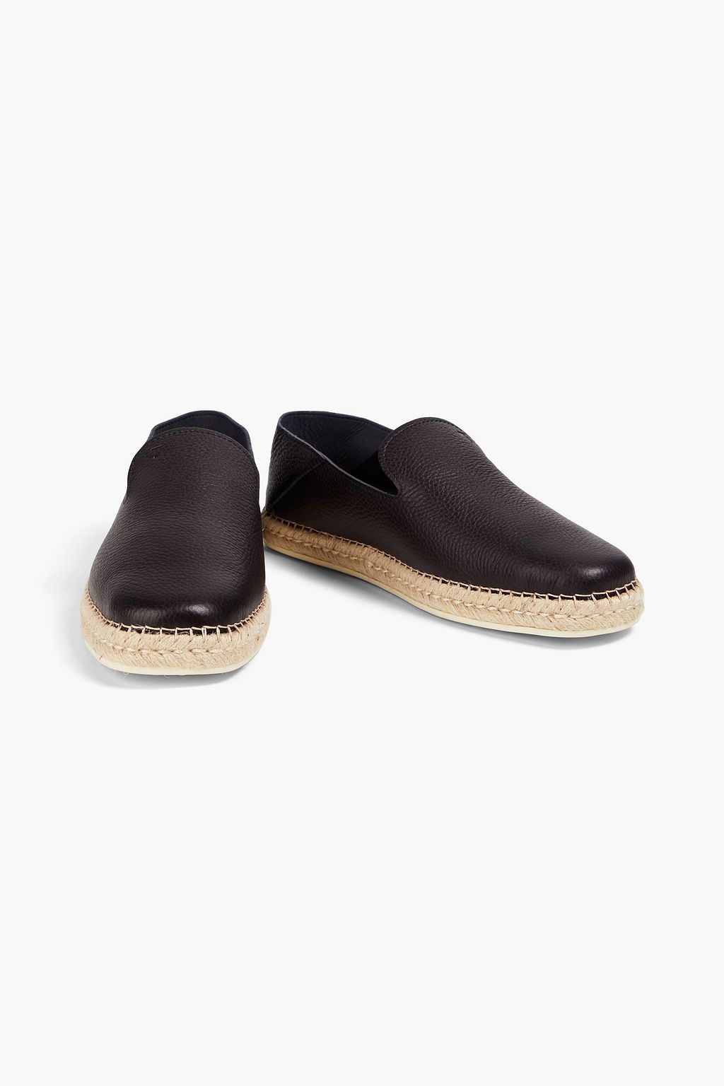 TOD'S Pebbled-leather collapsible-heel espadrilles