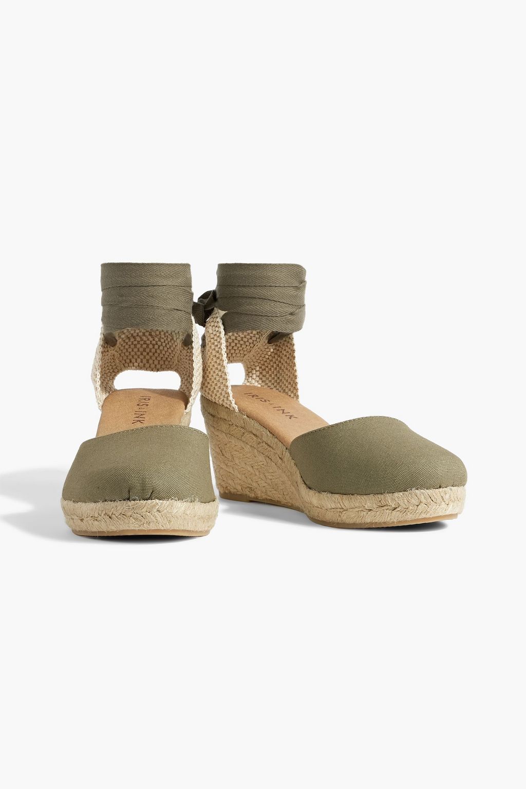 IRIS & INK Gabriella canvas wedge espadrilles