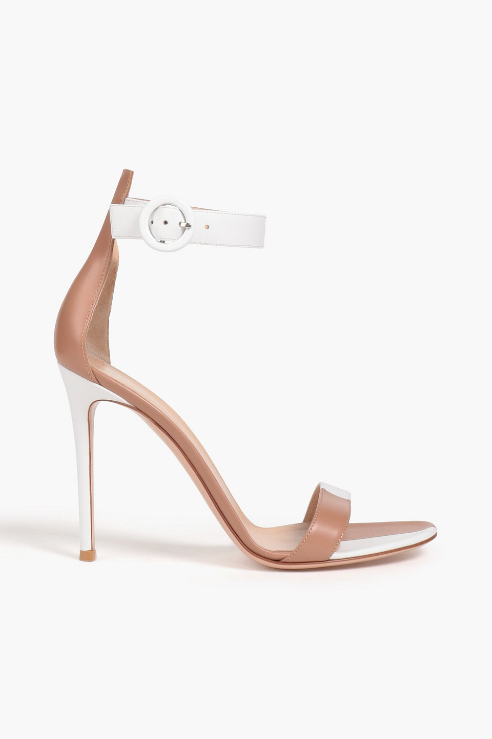 Gianvito Rossi Lady Zweifarbige Sandalen Aus Leder In Light Brown