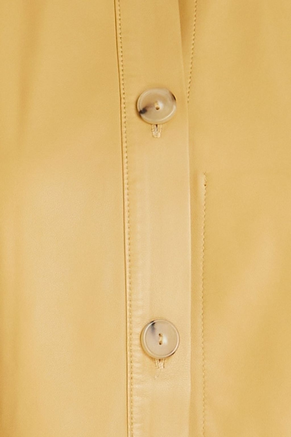 VINCE. Gathered leather shirt