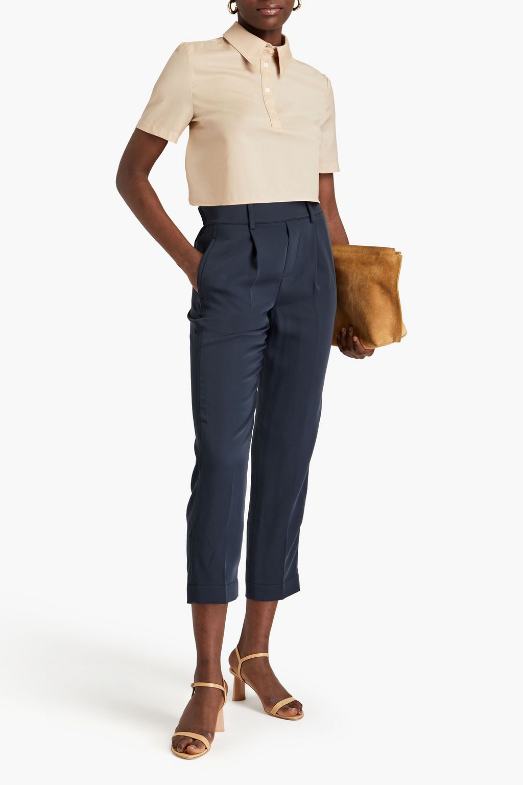 VINCE. Cropped jersey tapered pants