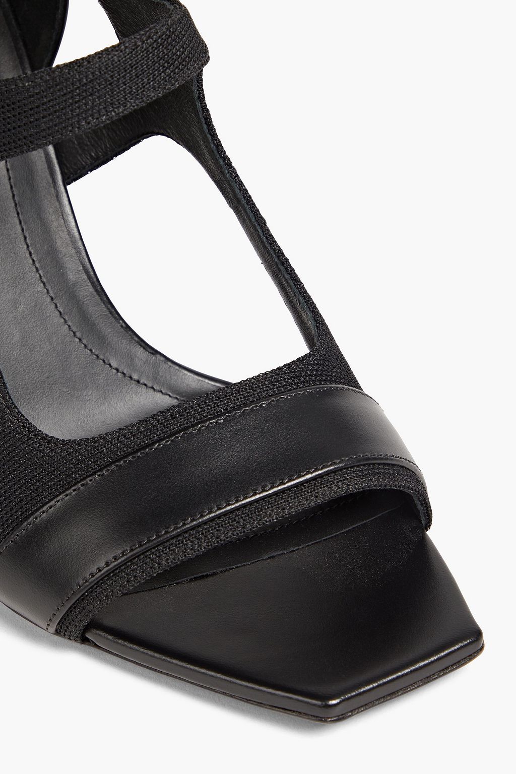 BALMAIN Leather and mesh sandals
