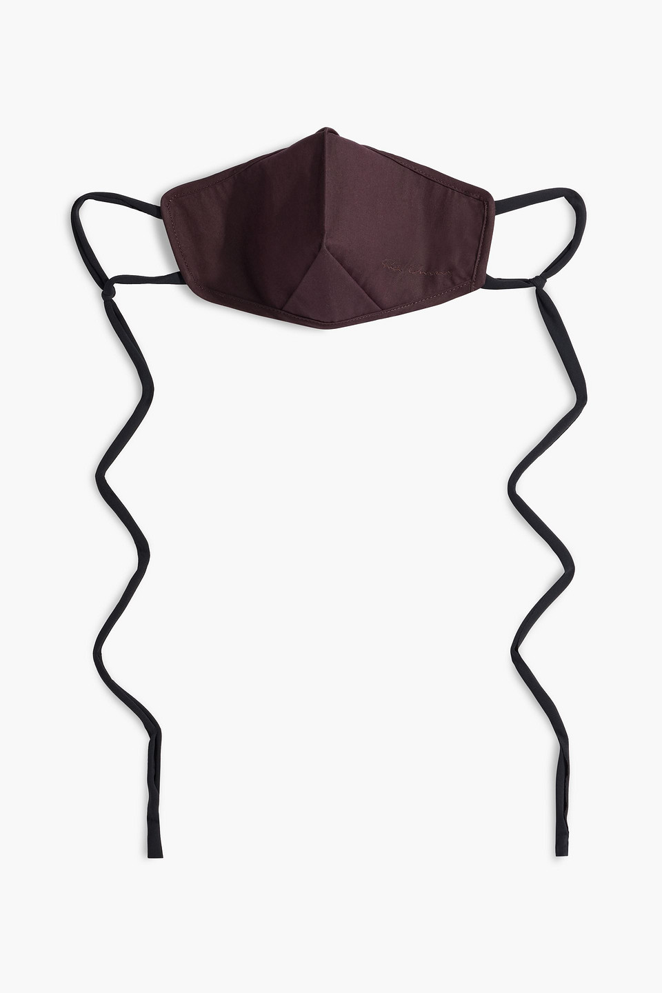 Rick Owens Cotton-poplin Face Mask In Brown