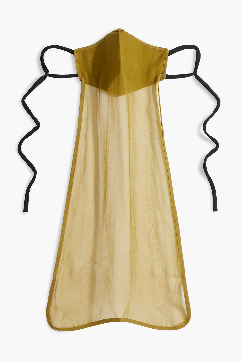 Rick Owens Silk-chiffon Face Mask In Yellow