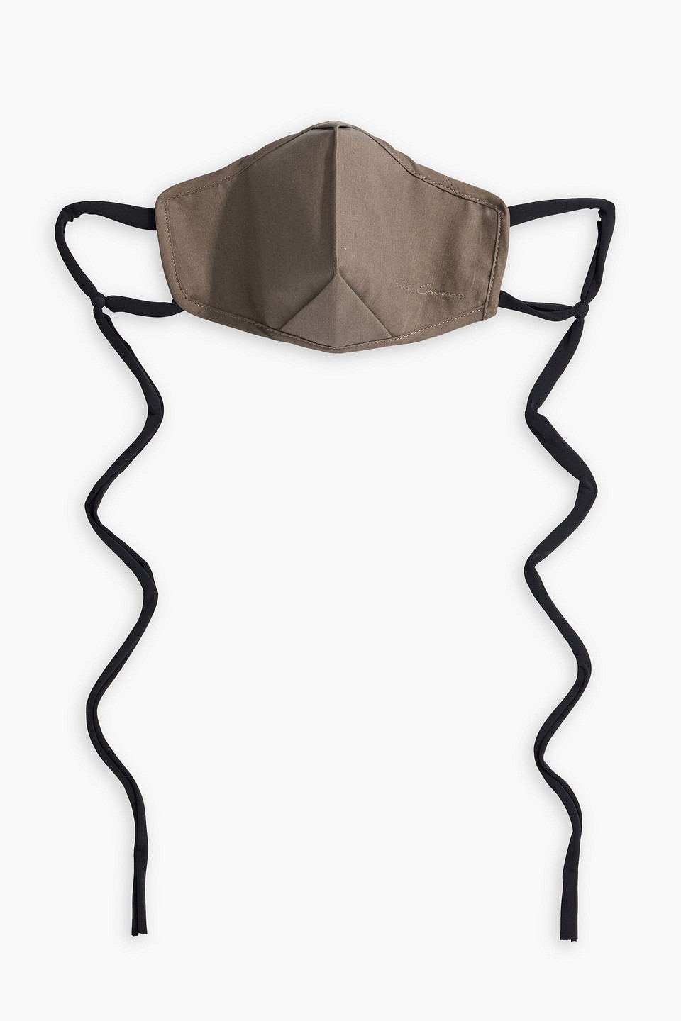 Rick Owens Cotton-poplin Face Mask In Brown