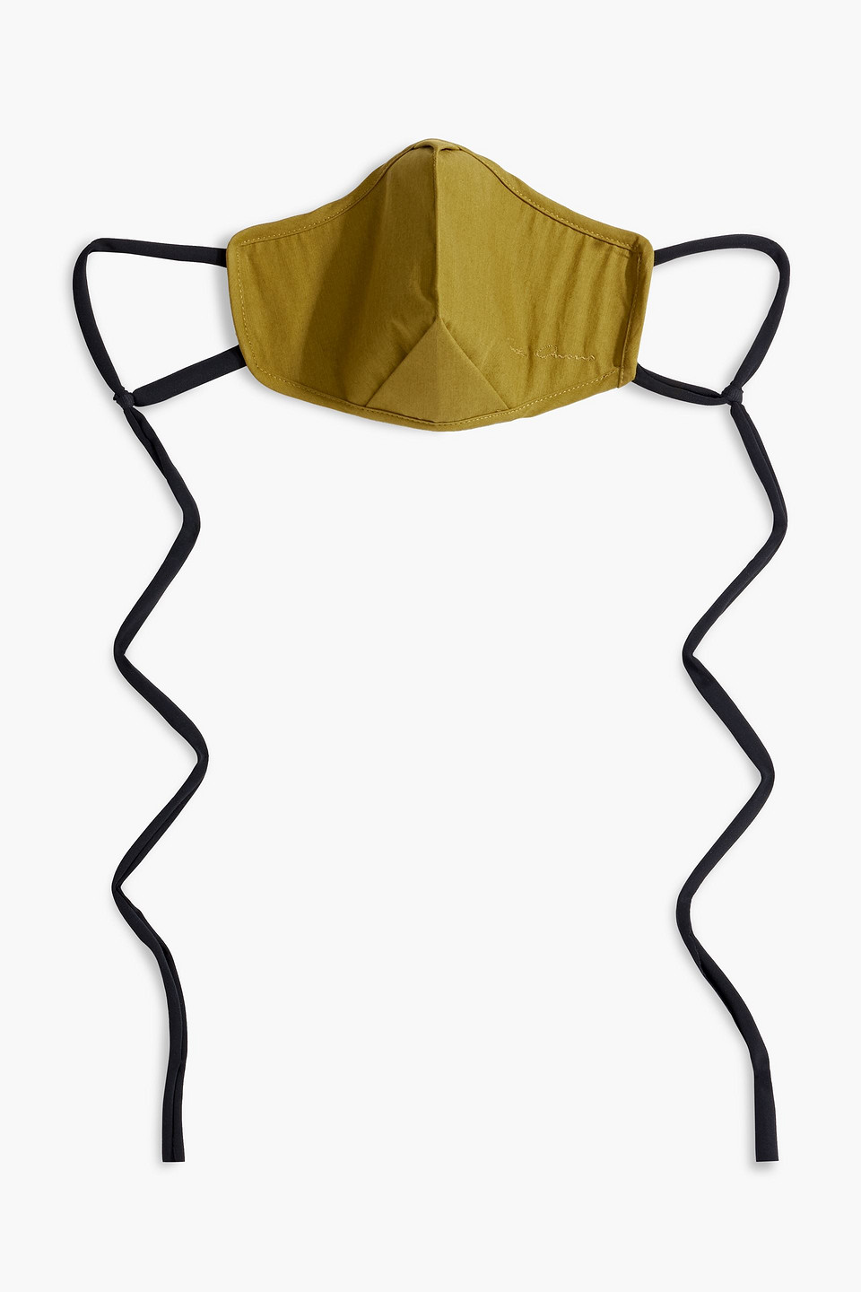 Rick Owens Cotton-poplin Face Mask In Yellow
