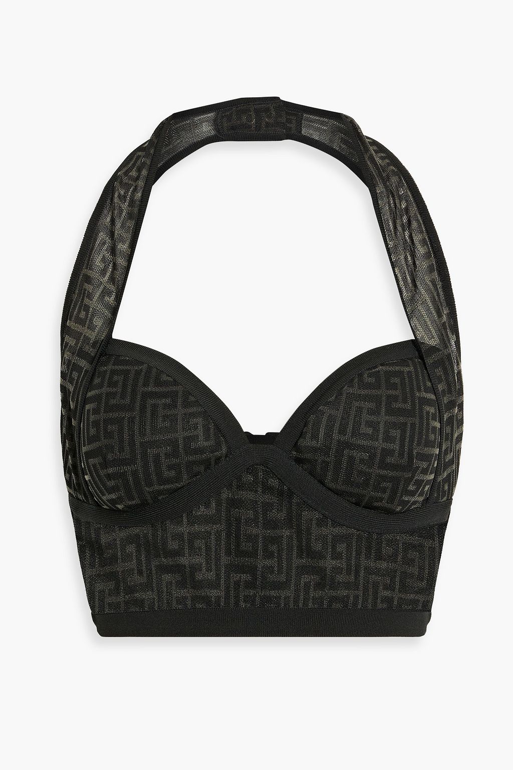 Knit balmain logo crop top hotsell
