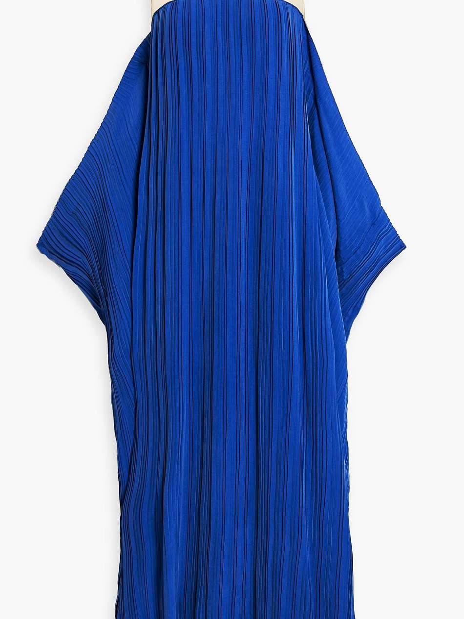 tulle-paneled pleated cupro gown