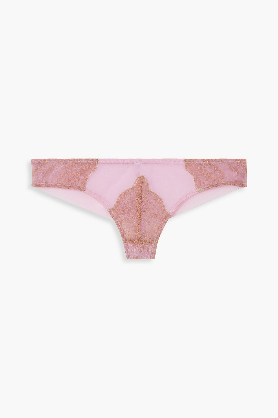 dora larsen - nora lace-trimmed stretch-mesh briefs - purple - uk 16
