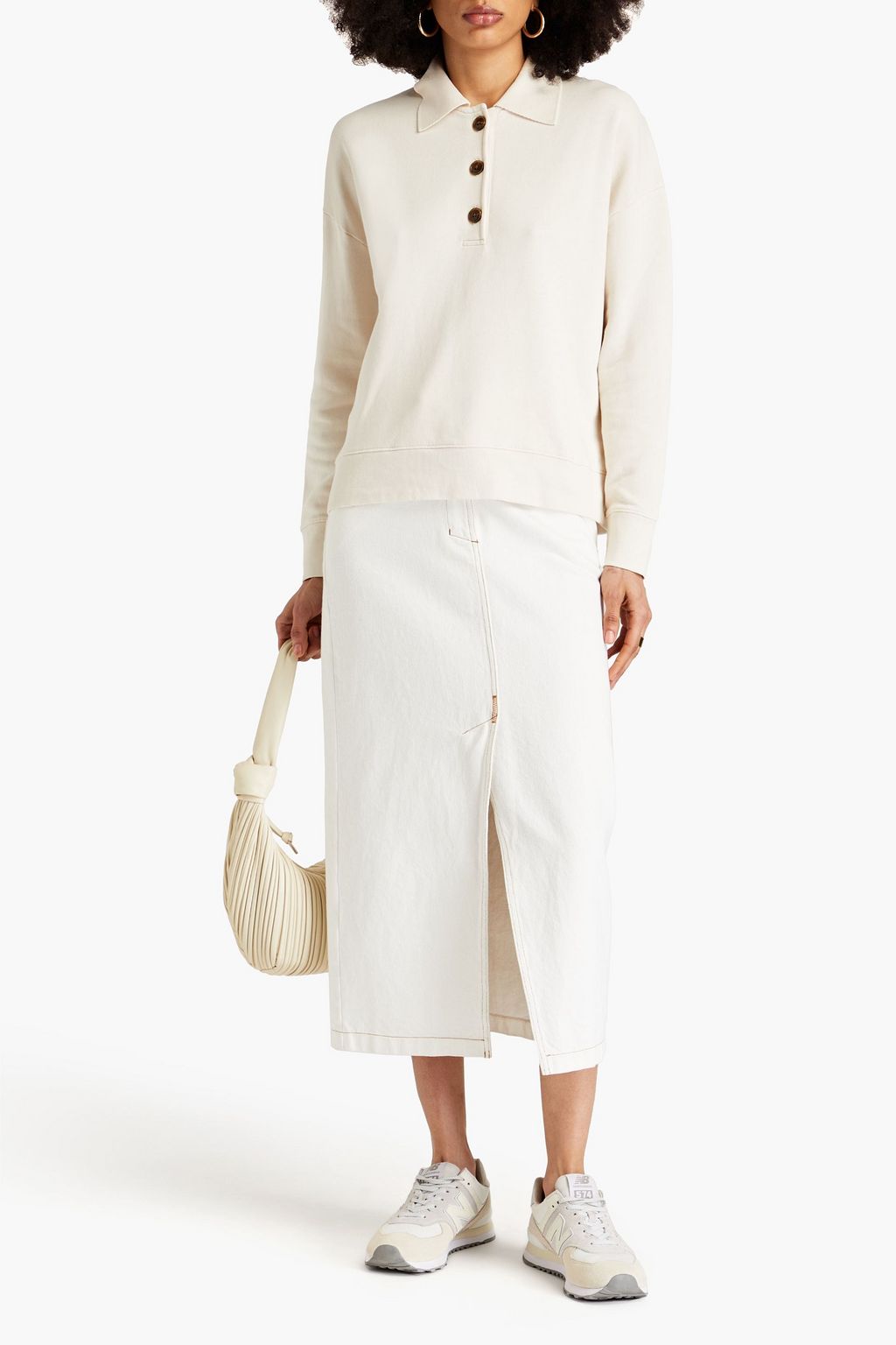 VINCE. French-cotton terry polo shirt