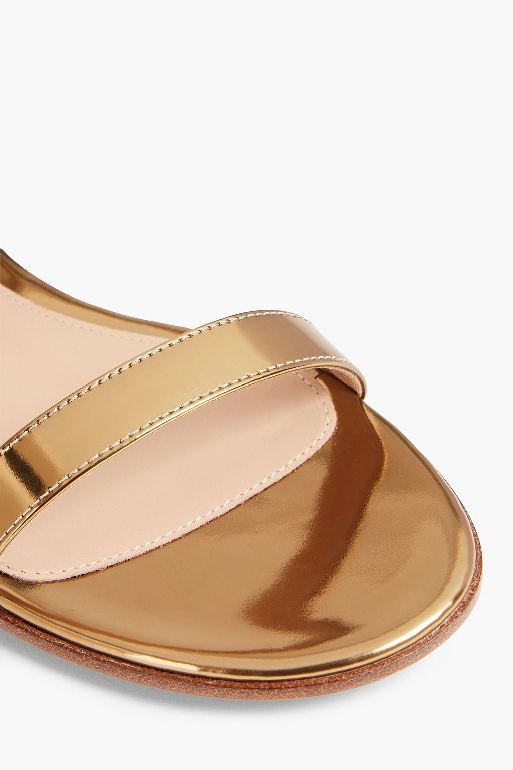 GIANVITO ROSSI Embellished mirrored-leather sandals