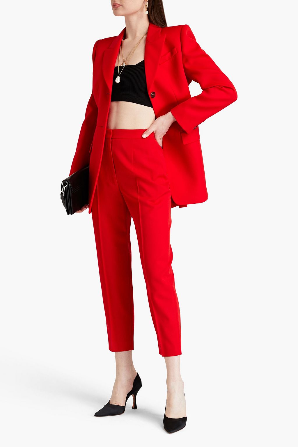 MCQUEEN Grain de poudre wool tapered pants