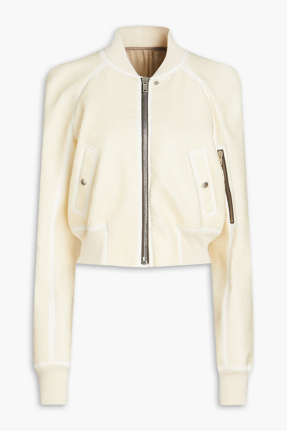 Rick Owens Sequined Cotton-blend Bomber Jacket In White