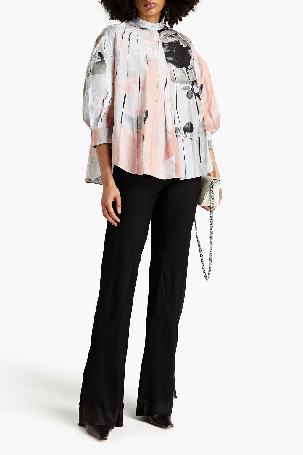 MCQUEEN Bluse aus Baumwollpopeline mit Print