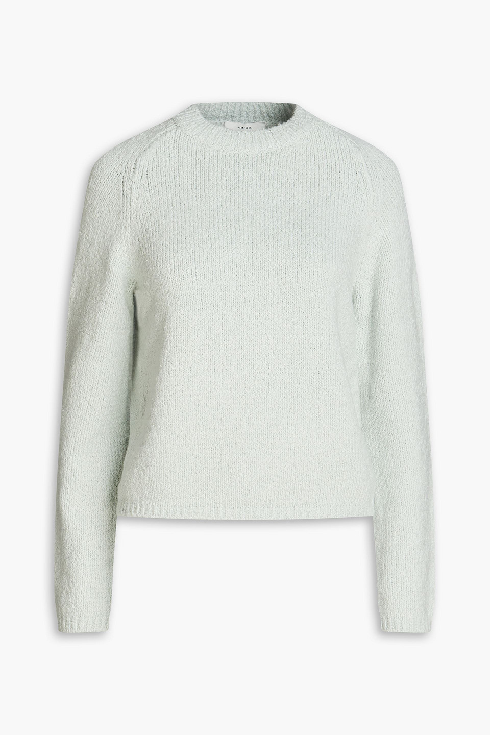 Vince Pebbled Organic Cotton Blend Crewneck Sweater In Mint